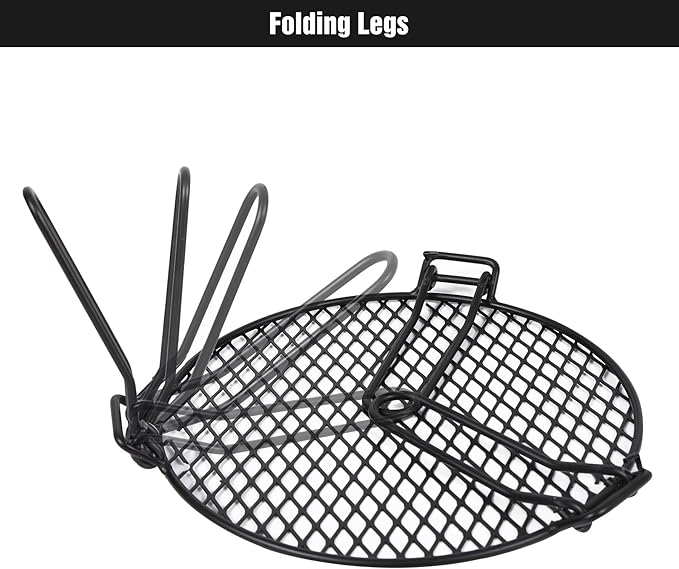 REDCAMP Folding Campfire Grill Grate Top for Solo Stove Bonfire, Portable Iron Campfire Tripod with Steel Grill for Bonfire Fire Pit, Dutch Oven, Open Fire Tripod Grill with Legs, Diameter: 18"