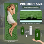 HiiPeak Camping Sleeping Pad, Ultralight Camping Mat with Pillow, Built-in Foot Pump Inflatable Sleeping Pads Compact for Camping Backpacking Hiking Traveling Tent