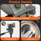Rechargeable Diving Headlamp, IPX8 Waterproof Underwater Flashlight, 4 Modes with Battery Level Indicator,10H Runtime Scuba Dive Light with Battery & USB Charger Cable (Mode 301 White Light)