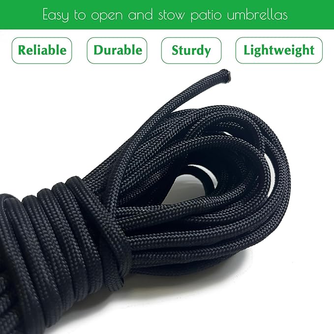 Patio Umbrella Replacement Cord Line 0.16" Diameter,Heavy Duty Patio Umbrella Nylon Rope,Outdoor Camping Utility Rope String
