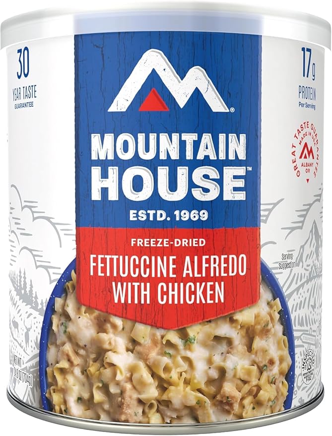 Mountain House Freeze-Dried Fettuccine Alfredo with Chicken #10 Can – 54 Total Servings (6 Cans, 9 Servings Each) – Fully Cooked, Ready-to-Eat Emergency Survival Canned Food – High-Protein Meal for Camping, Hiking, Hunting & Disaster Preparedness – Lon...