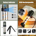 Repelix 𝓜𝓸𝓼𝓺𝓾𝓲𝓽𝓸 Repellent, Buzz Defense Portable, LED Rechargeable Flashlight Camping Lantern with Dual-Heating, Magnetic Design, Tripod Mount Buzz Repel Light for Patio Camping, 12Refills