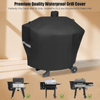 Pellet Grill Cover for Camp Chef Smoker Cover, DLX 24 Upgraded Full-Length Heavy Duty Waterproof Anti-UV Cover for Woodwind Pro 24 PG24SE PG2424SGB SmokePro PG24MZG PG24WWSB, fit Weber Searwood 600