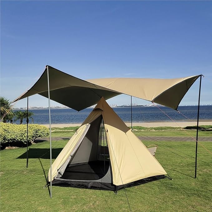 Tent 3-4 Person Family Outdoor Tent Double-Layer Breathable Rainproof Peaked Camping Tent Camping Equipment Outdoor Tent