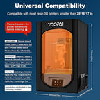 Multifunctional Resin 3D Printer Enclosure with Ventilation Kit & LED Light, 3D Printer Vented Enclosure Tent Eliminate Odors Dustproof Isolate Noise for Anycubic Elegoo LCD Resin UV 3D Printers