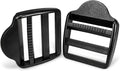 CooBigo 10 Pack Plastic Ladder Lock Buckles, 2" Ladder Slider Buckle for Backpack Strap Nylon Webbing Clip Replacement, Outdoor Camping Gear Sleeping Bag Tent Tie Down Strap Accessories (Black)