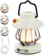 HOMY Snail Camping Lantern for Kids USB Rechargeable, 3 Color Dimmable LED Light, Portable Outdoor Indoor Night Light for Toddlers, Tent, Bedroom & Power Outages (Milk White)