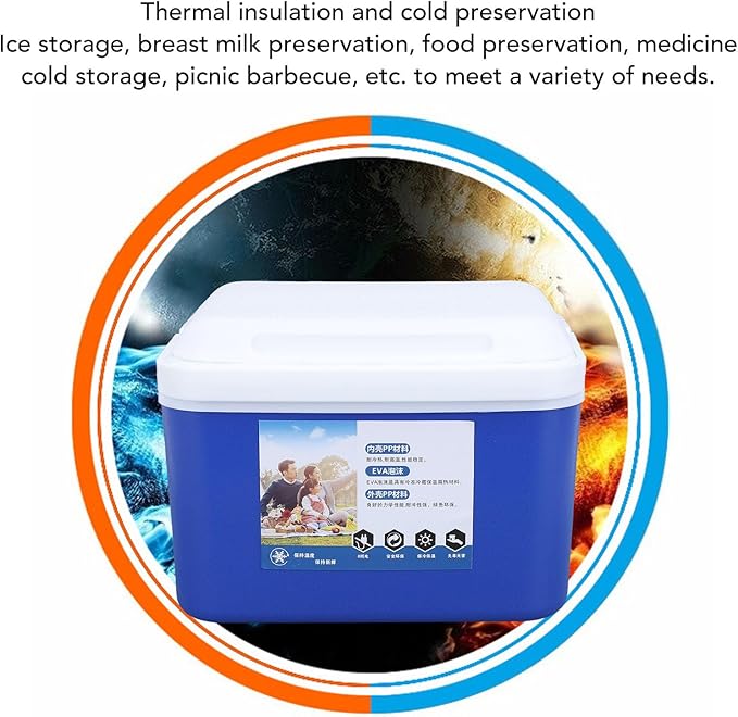 SIXRUN 5L Portable Cooler Box, Multifunctional Keeps Food Freshness and Drink Cool Insulated for Travel Camping Fishing and Outdoor Activities