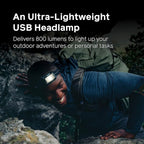 BioLite, HeadLamp 800 Pro, 800 Lumens, Ultra-Lightweight & USB Rechargeable with 8 Light Modes, Midnight Grey