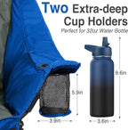 Oversized Camping Chair for Adults - Heavy Duty 400 lbs Padded Folding Chair with Wine Glass Holder, 2 Cup Holders & Side Pockets, Portable Carry Bag for RV, Tailgating, Lawn