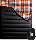 Double Sleeping Bag Cotton Flannel for Camping, Backpacking Or Hiking. Queen Size 2 Person Waterproof Sleeping Bag for Adults Or Teens. Lightweight with Compression Sack