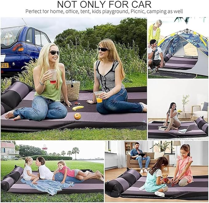Car Inflatable Mattress, for Civic 2022-2025 Outdoor Camping Travel Portable Sleeping Pad AdjustableWear Resistant, Auto Accessories,E-Orange