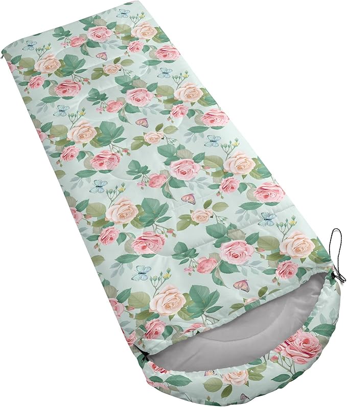 Kids Sleeping Bag for Boys Girls,Rocket Moon Print-Lightweight Warm Portable Outdoor Indoor-Waterproof Cold Weather Resistant Sleeping Bag for Camping Hiking