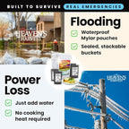 Heaven’s Harvest 25-Year Family Food Kit — Premium Emergency Food Supply. Freeze Dried Survival Food Kit + Water-Proof 25-Year Storage Bucket. MRE Meals, Non-Perishable Camping Food