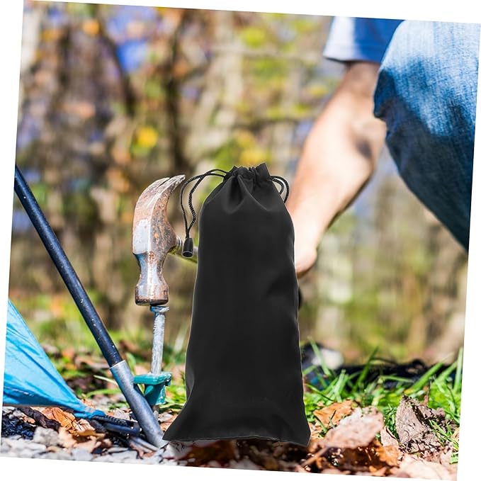 5pcs Practical Tent Peg Container Storage Bag for Outdoor Camping Durable Aluminum Alloy Pouch for Tent Stakes Lightweight Camping Accessory for Backpacking and Wilderness