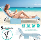 ABORON Patio Lounge Chair, Folding Guest Bed Cot for Adults, 500LB Heavy-Duty Capacity, Portable Extra Bed with Comfort Mat, Quick Fold Design for Indoor Guest Stays & Temporary Use