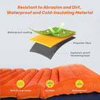 4 Inch Thick Camping Sleeping Pad with Internal Straps - R Value 4.0 for 4 Seasons, Durable & 100% Waterproof Outdoor Air Mattress, Lightweight Sleeping Mat for Hiking, Backpacking, Travel