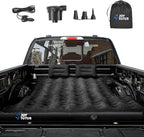 JOYTUTUS Truck Bed Air Mattress for 6.4-6.7Ft, Full Size Regular Beds for Pickup Outdoor Camping, Truck Tent Accessories with Carry Bag & Cup Holder & Cavity Design, Black