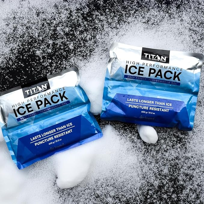 Arctic Zone Titan Deep Freeze Ice Pack- (2 Pack) 600 Gram High Performance Ice Pack - Long-Lasting, Puncture-Resistant Cold Pack Filled with Non-Toxic Gel…