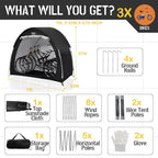 Bike Tent Outdoor Storage Shed, with Rain Cover,Waterproof Zipper,Waterproof Anti-UV 210D Oxford Fabric,Outside Bicycle Storage Shelter Fits for 2-3 Bikes,Motorcycle,Mower,Garden Tools,79"x32"x67"
