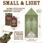 Don't Die In The Woods - Survival Tent - Made with Extra-Thick Space Blanket Thermal Mylar - Emergency Shelter Tube Tent - One of The 10 Essentials for Hiking, Camping, First Aid Kits