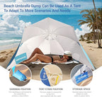 Beach Shelter Umbrella Premiere UPF 50+ Umbrella Shelter for Sun and Rain Protection for Adult (10-Foot,Blue Stripe)