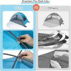 Night Cat Beach Tent Portable Camping Sun Shade Shelter for 2-4 Persons with UV Protection 3 Breathable Mesh Windows Extended Tent Floor Easy Set Up Outdoor