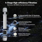 Gravity Water Filter System for Hiking, Camping, Travel, and Emergency Preparedness (1 Gravity Bag, 4 Water Filter Straw, 5 Squeezable 20-Oz Water Pouch)