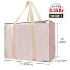 Bodaon 4-Pack Insulated Reusable Grocery Shopping Bag, X-Large Frozen Food Cold, Cooler Bags, Insulated Food Delivery Bag, Gold