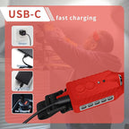 Rechargeable LED Headlamp (Red), 400 Lumens, 230° Wide Beam, USB-C, 5 Modes — Lightweight, Adjustable Headband; Hard Hat Clips for Camping, Hiking, Running & Repairs