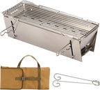 TADA Small Foldable Portable Charcoal Grill Heavy Duty Stainless Steel BBQ Grill for Outdoor Camping Picnic Beach
