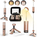 Camping Lights Rechargeable, Detachable Camping Lantern with Stand, Telescopic Waterproof Camp Lamp, Magnetic Work Hanging Light, LED Tent Flashlights for Emergency (Rose Gold Pro)