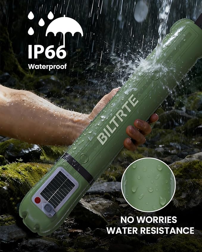 2 Pack Inflatable Solar Camping Lantern - USB-C Rechargeable LED Light Tube with 2000mAh Power Bank, IP66 Weather-Resistant Collapsible Tent Lamp for Power Outage, Hiking, Survival Kits(Green)