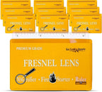 Fresnel Lens 4X Magnifier Pocket Wallet Credit Card Size • Ruler - Unbreakable Plastic for Home Office Classroom & Outdoor EDC Survival Kit Bushcraft (10 pack Ruler/Magnifier - Yellow)
