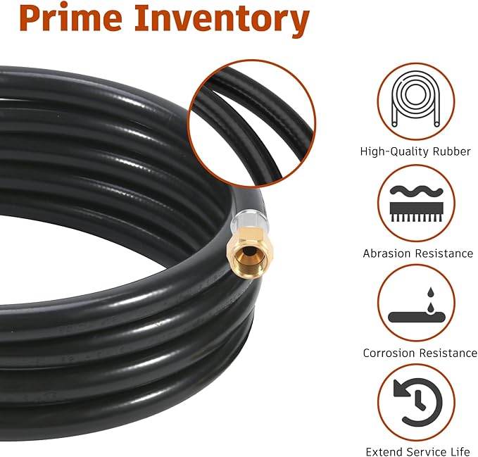 GasSaf 10FT 2 Stage Propane Regulator Hose Gas Propane Regulator and Hose Suitable for Dual Fuel Generator, RV Appliance, Gas Stove and More, 3/8 Female Flare Nut