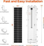 RICH SOLAR MEGA 130 Slim 2 Pack of 130 Watt Monocrystalline Solar Panel for RV, Trailer, Motorhome