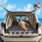 SUV Air Mattress, Double-Sided Thick Flocked Car Air Mattress with Built-in Pump & Pillow, Complete Sleeping Accessories for Auto Camping & Road Trips（Dark Coffee）