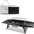 Charmline 14x9inch Foldable Portable Grill Charcoal, Compact Portable Grill for Outdoor Use, Desktop Charcoal Grill, BBQ Grills for Camping, Picnics, Gardens and Beach Parties, Black