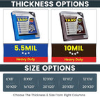 TICONN Heavy Duty Tarp Cover, Extra Thick Tarps Waterproof Tear and Rip Proof UV Resistant Tarpaulin with Reinforced Grommets and Edges (10 Mil, 10'×10')