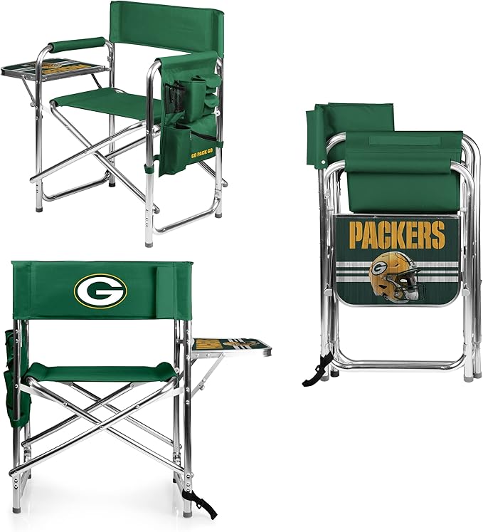 Picnic TIME NFL Unisex-Adult NFL Sports Chair with Side Table, Beach Chair, Camp Chair for Adults