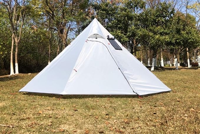 DANCHEL OUTDOOR Backpacking Hot Tent with Stove Jack, 4 Season Lightweight Tipi Tent for 2/4/6 Person Winter Camping Hunting, 10.5FT-16.4FT