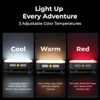 BougeRV Movable Area Light, Rechargeable Camping Lantern, 3200mAh Portable Camping Light, IP65 Waterproof, Camp Lamp for Tent, Power Outages, Emergency, Outdoor(Black)