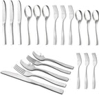 Silverware Set Flatware Stainless Steel: Kitchen Matte Utensils Fork Spoon Knife 20-Piece - Silverware Flatware Set Service for 4 - Sliverwarer Set Heavy Reusable for Home Restaurant Camping Outdoor