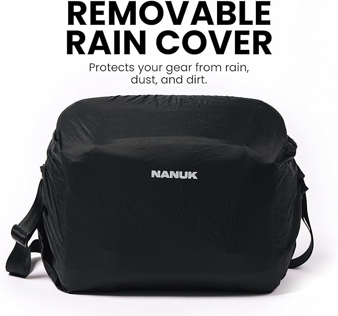 NANUK N-PVD 15L Camera Messenger Bag for Photographers – Lightweight & Hightly Water Resistant – Hardshell Design Fits 1 Camera Body, 2 Lenses, Drone, Tripod, 16″ Laptop, & More