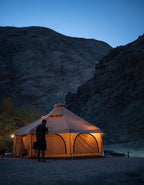 DOD Takenoko Bell Tent – Luxury 4-Season Glamping Tent | 150 sq ft Spacious Interior, Removable Floor, Canvo™ Roof, Mesh Walls, Full 360° Access | Premium Family Camping Shelter