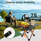 2 Pack Portable Camping Table Foldable, Ultralight Small Folding Beach Table with Carry Bag for Outdoor Travel, Beach, Camp, Picnic, BBQ, Cooking, Festival, Boat, Home Use (Black-S)