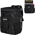 25L Insulated Cooler Backpack with Waterproof Zipper & Multi-Compartment Design Leakproof Lunch Bag for Beach, Camping, Office - Spacious Thermal Light-Weight Backpack for Men and Women-Black