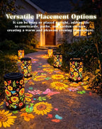 Colorful Sunflower Glow Solar Garden Lantern - 2026 Weather-Ready Sunflower Lantern for Every Season, IP65 Waterproof Metal Outdoor Hanging Light for Patio, Garden, Yard, Pathway (1PCS)