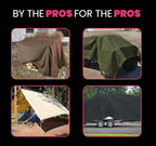 PROTARP Extreme Heavy Duty 20 OZ Water Resistant Canvas Tarp, UV Resistant Tarpaulin Cover with Rustproof Brass Grommets, Multipurpose for Canopy, Roof, Camping, Woodpile (Brown 8'X10')