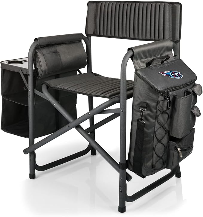 Picnic TIME NFL Unisex-Adult NFL Fusion Camping Chair with Side Table and Soft Cooler, Beach Chair for Adults, Lawn Chair